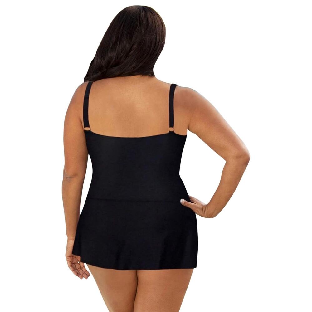 Aquamore Chlorine Resistant Skater Swimdress One Piece Swimsuit - size 14 - SW5 - Picture 2 of 12